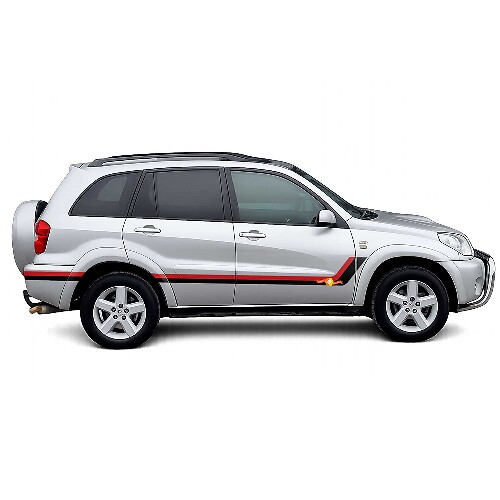 Twin Stripes Door Side Vinyl Stickers Decal For Toyota RAV4 2000-2005