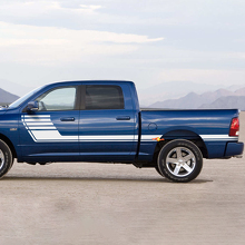 Checkered Stripes Door Side Vinyl Sticker Decal Graphic for Dodge Ram 1500 2009-2018 2