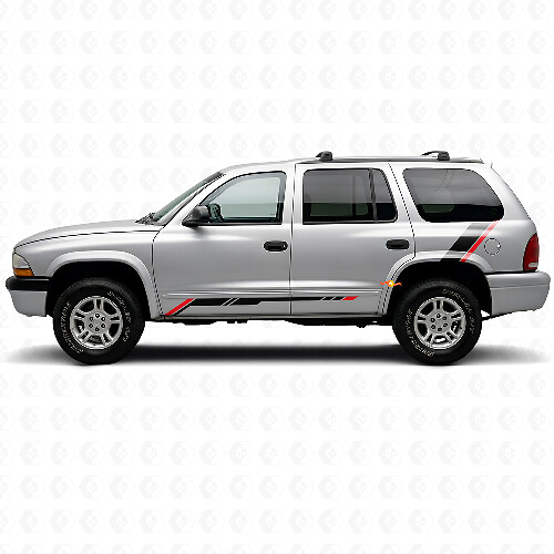 Checkered Stripes Rocker Panel Rear Side Vinyl Sticker Decal for Dodge Durango 1998-2003