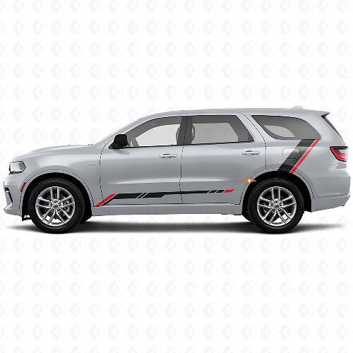 Checkered Stripes Rocker Panel Rear Side Vinyl Sticker Decal for Dodge Durango 2011+