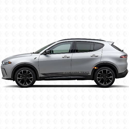 Autocollant vinyle pour bas de caisse à rayures courbes à damier pour Dodge Hornet 2023+