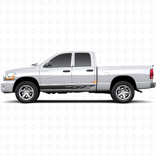 Decorated Stripes Rocker Panel Vinyl Sticker Decal For Dodge Ram 1500 2002–2008