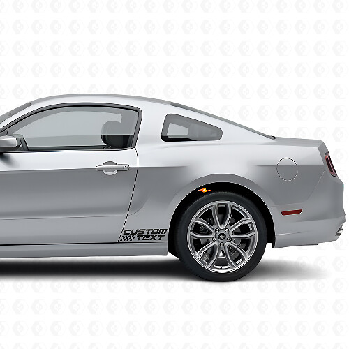 Racing Checkered Style Side Vinyl Decals for Musclecar 2010-2020_1