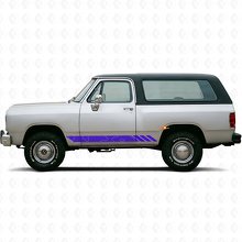 Autocollant en vinyle de bandes style topographique pour portes Dodge Ramcharger 1974-1993 2