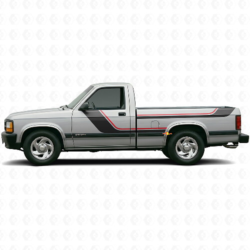 Twin Stripes Side Vinyl Decal Kit for Dodge Dakota 1987–1996 1