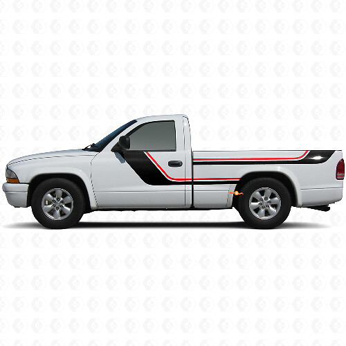 Twin Stripes Side Vinyl Decal Kit for Dodge Dakota 1997-2004