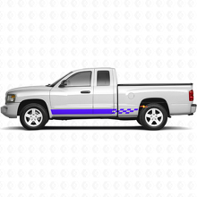Checkered Stripes Rocker Panel Vinyl Decal for Dodge Dakota 2005-2011_2