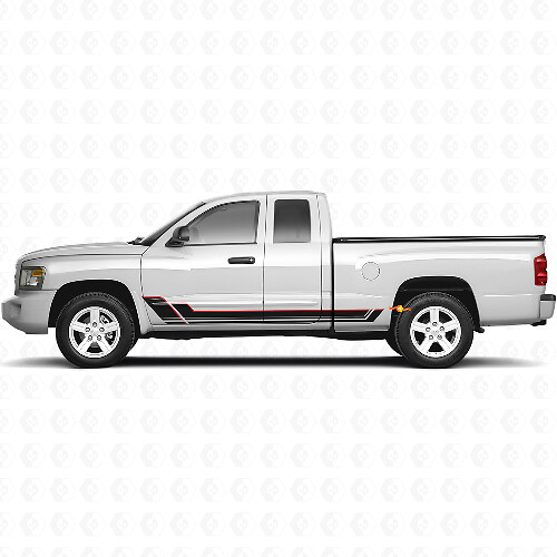 Twin Stripes Rocker Panel Vinyl Decal Kit for Dodge Dakota 2005-2011