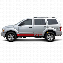 Checkered Stripes Rocker Panel Vinyl Decal for Dodge Durango 2004-2009_3