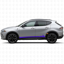 Mountains Thin Stripes Rocker Panel Vinyl Decal for Dodge Hornet 2023+_2