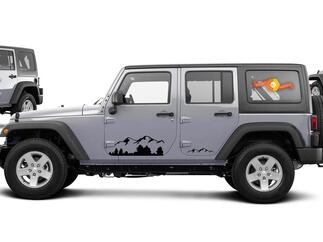 2 Jeep Mountain Rubicon JK Door Any Colors Sticker Decal
