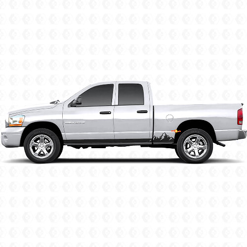 Mountains Thin Stripes Rocker Panel Vinyl Decal for Dodge Ram 1500 2002-2008