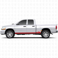 Mountains Thin Stripes Rocker Panel Vinyl Decal for Dodge Ram 1500 2002-2008_3