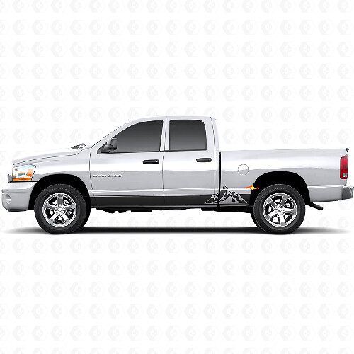 Mountains Style Stripes Rocker Panel Vinyl Decal for Dodge Ram 1500 2002-2008 1
