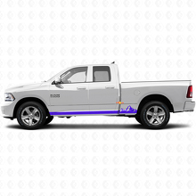 Mountains Thin Stripes Rocker Panel Vinyl Decal for Dodge Ram 1500 2011-2018 2