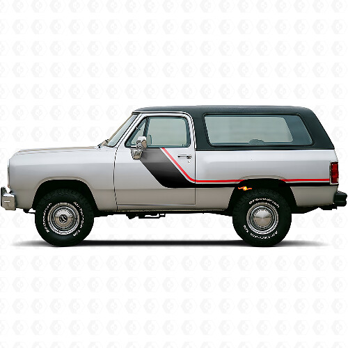 Twin Stripes Door Side Vinyl Decal Kit for Dodge Ramcharger 1974-1993 1