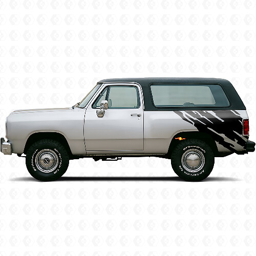 Mud Splash Graphic Rear Side Vinyl Decal for Dodge Ramcharger 1974-1993