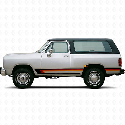 Triple Stripe Door Side Vinyl Decal for Dodge Ramcharger 1974-1993 1