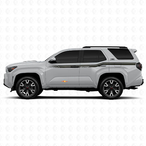 Curved Checkered Side Stripes Vinyl Stickers Decal For Toyota 4Runner 1