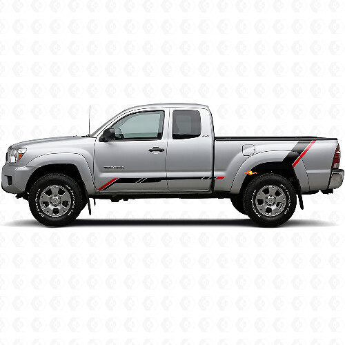 Kit de vinilo con rayas gemelas para puertas y guardabarros traseros para Toyota Tacoma 2004-2015 1