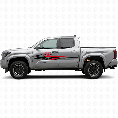 Japanische Sakura Grafik Seiten Vinyl Aufkleber Set für Toyota Tacoma 2023+ 1