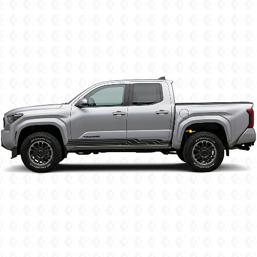Vinyle Autocollant d'Elargisseurs Latéraux à Rayures Courbées Entrelacées pour Toyota Tacoma 2023+