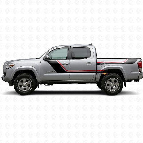 Twin Stripes Door and Rear Side Vinyl Decal Kit for Toyota Tacoma 2015-2023