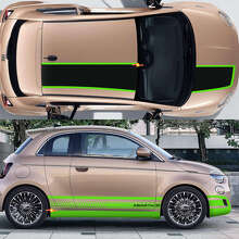 Kit d’autocollants vinyle bandes de course capot toit côté pour Fiat 500 Abarth 3