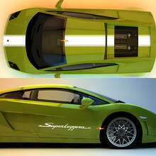 Racing Stripes Hood Roof Trunk Side Vinyl Decal Kit for Lamborgini Gallardo SL-2 2003-2013_2