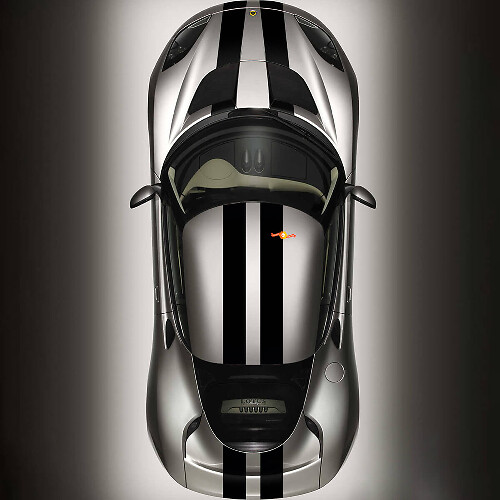 Kit d'autocollants vinyle à rayures doubles pour capot, toit et coffre pour Lotus Elise 2008 1