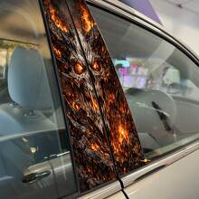 Burning Demon Skull Pillar Doors Vinyl Decal Sticker 2