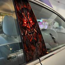 Oni Mask with Glowing Eyes Pillar Doors Vinyl Decal Sticker_2
