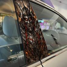 Samurai Mask with Sharp Armor Pillar Doors Vinyl Decal Sticker_2