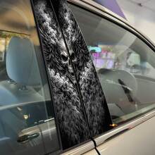 Skull with Wings and Smoke Pillar Doors Vinyl Decal Sticker_2