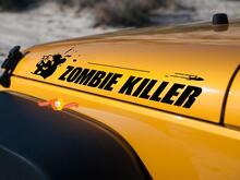 Pair hood zombie killer bullet JEEP WRANGLER RUBICON DODGE TRUCK FJ CRUISER decal sticker vinyl 2