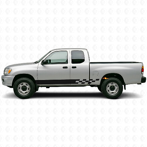 Checkered Stripes Rocker Panel Vinyl Decal for Toyota Tundra 1999–2006 1