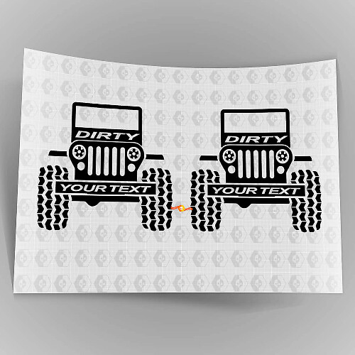 Custom Dirty Tire Track Style Vinyl Decals Set for Jeep Wrangler
