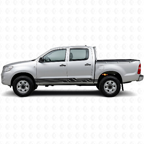 Vinyle autocollant pour bas de caisse à rayures entrelacées pour Toyota Hilux 2004-2015 1