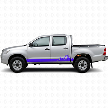 Mountains Thin Stripes Rocker Panel Vinyl Decal for Toyota Hilux 2004-2015 2
