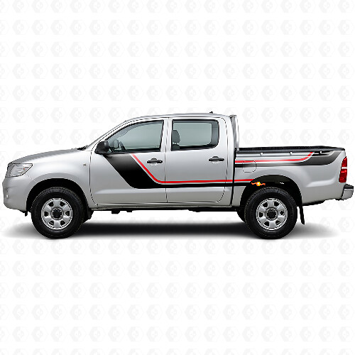 Kit de vinilos con franjas gemelas para puertas y laterales traseros para Toyota Hilux 2004-2015