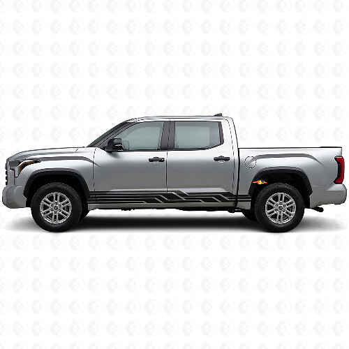 Déco Vinyle Bas de Caisse à Rayures Entrelacées pour Toyota Tundra 2022+