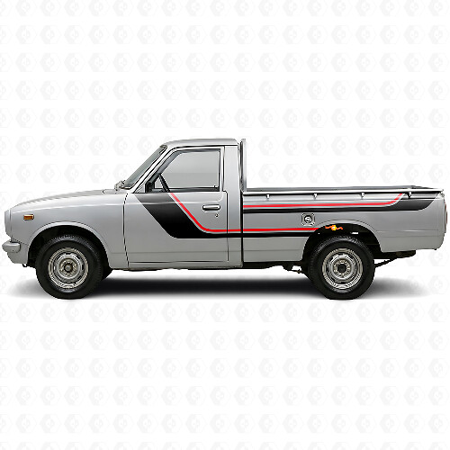 Twin Stripes Door and Rear Side Vinyl Decal Kit for Toyota Hilux 1968-1972