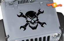 Skull Spanners crosswise HOOD Decal Sticker fits to Toyota FJ Cruiser Jeep Wrangler 2