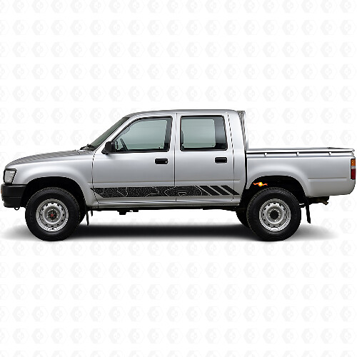 Vinilo adhesivo de rayas estilo topográfico para puertas de Toyota Hilux 1988-1997 1