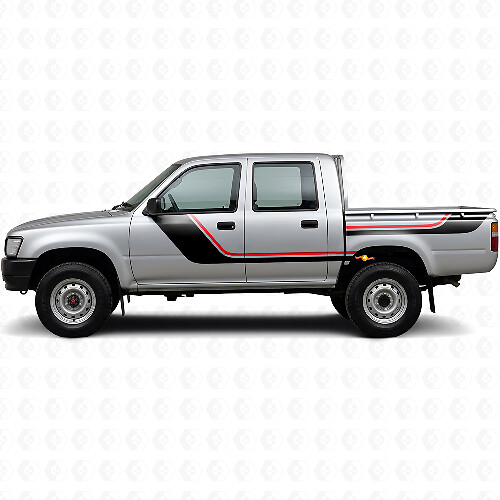 Twin Stripes Door and Rear Side Vinyl Decal Kit for Toyota Hilux 1988-1997