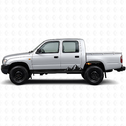 Montagnes Fines Bandes Autocollant en Vinyle pour Bas de Caisse Toyota Hilux 1997-2004 1