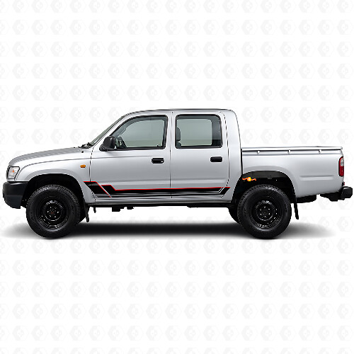 Twin Stripes Rocker Panel Vinyl Decal Kit for Toyota Hilux 1997-2004