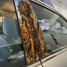 Aztec Warrior Car Door Pillar Vinyl Decal Sticker Set_2