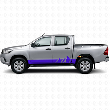 Mountains Wide Stripes Rocker Panel Vinyl Decal for Toyota Hilux 2015+_2