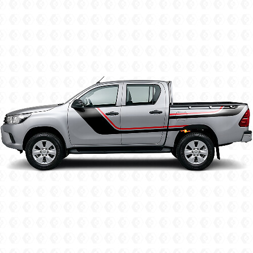 Twin Stripes Door and Rear Side Vinyl Decal Kit for Toyota Hilux 2015+ 1